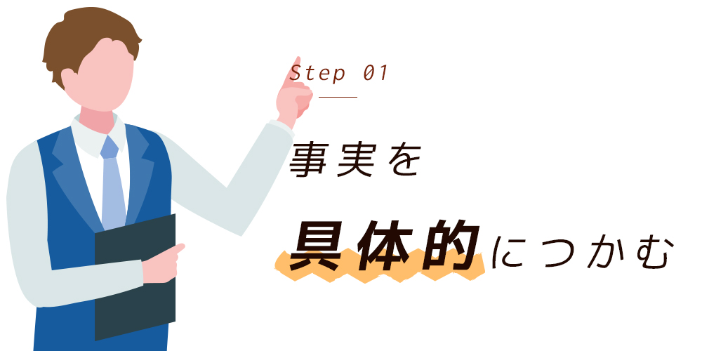事実を具体的につかむ