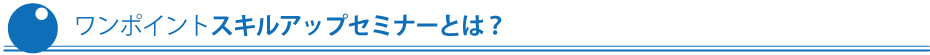 ワンポイントスキルアップセミナーとは？